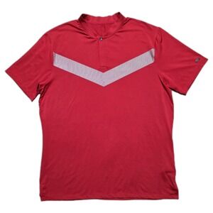 Tiger Woods Nike Vapor‎ Wave Blade Collar Golf Shirt Sunday Red Mens L Dri-Fit